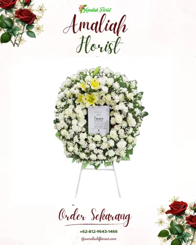Krans Bunga Duka Cita di Dembe Jaya